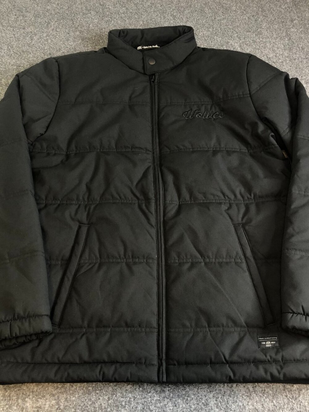Travis Mathew Cold Bay Jacket Mens Small Black Quilted Full Zip Golf Pockets